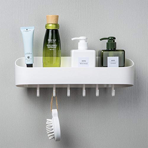 Cosytime Bathroom Shelf Wall (White Hooks)