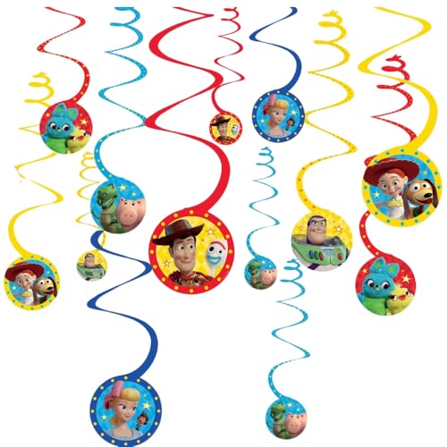 Toy Story 4 Hanging Swirl Decorations - Assorted Designs, 12 Pcs