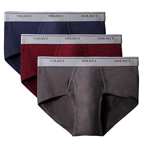 ASTEORRA Mens Briefs Underwear Black Cotton Mid-Rise Mens Underwear Briefs For Men Pack Of 3 M