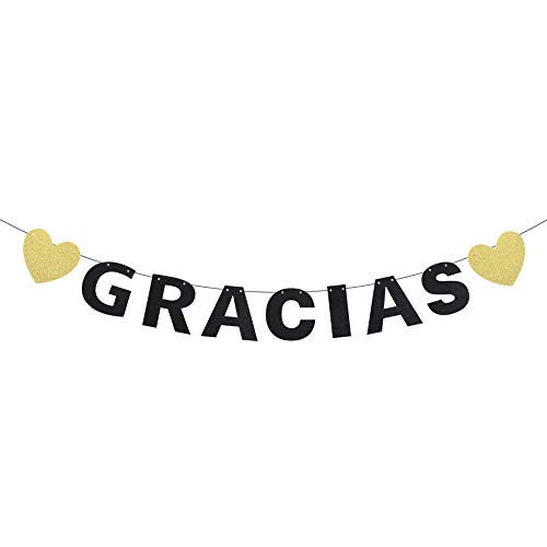 Gracias Thank You Banner - Spanish La Boda Garland Décor - Bridal Shower Wedding Engagement - Thanks Giving Teacher Appreciation Party - Autumn Harvest Home Decoration