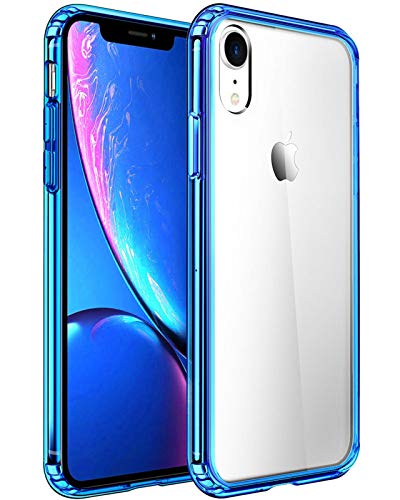 Book Cover Mkeke Compatible with iPhone Xr Case,Clear Anti-Scratch Shock Absorption Cases for 6.1 Inch (Blue)