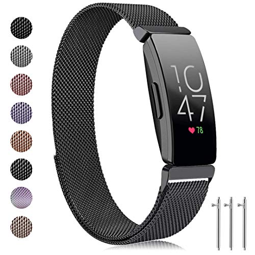 Ouwegaga for Fitbit Inspire HR Bands and Fitbit Inspire Straps for Women Men Black Small