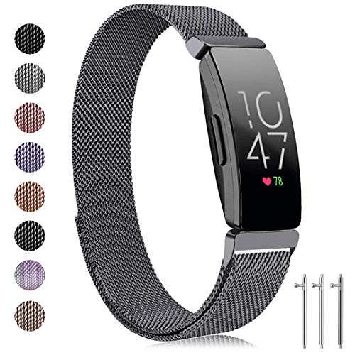 Ouwegaga Compatible for Fitbit Inspire HR Bands and Fitbit Inspire Straps for Women Men Space Gray Small