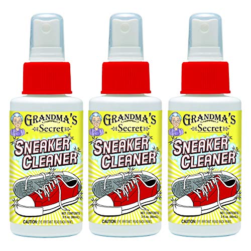 Grandma's Secret Sneaker Cleaner - Shoe Cleaner for Rubber, Canvas and Leather, Stain Remover Spray Removes Dirt, Grime and Grass, Sneaker Cleaner for Outdoor Shoes, Slippers and Moccasins, 3oz 3 Pack
