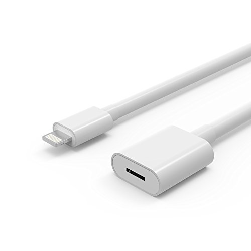 EMATETEK Extension Cable Male to Female Port Transfer Audio Video Data and Charging. 1PCS 3Feet Female to Male White Cord Made of PVC.