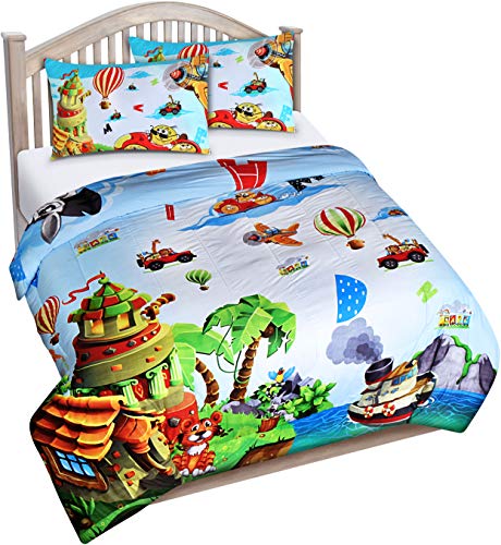 Utopia Bedding All Season Jungle Animal ABC Letter Comforter Set with 2 Pillow Cases - 3 Piece Soft Brushed Microfiber Kids Bedding Set for Boys/Girls â€“ Machine Washable (Twin/Twin XL)