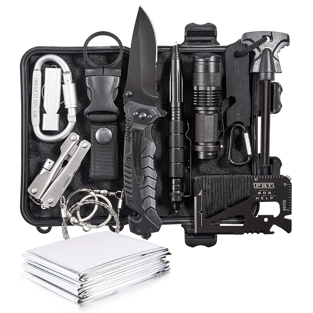 Book Cover Gifts for Men Dad Emergency Survival Kit Outdoor-Survival-Gear Tool - for Wilderness/Trip/Cars/Hiking/Camping Gear ect (Emergency Survival Kit SET2)