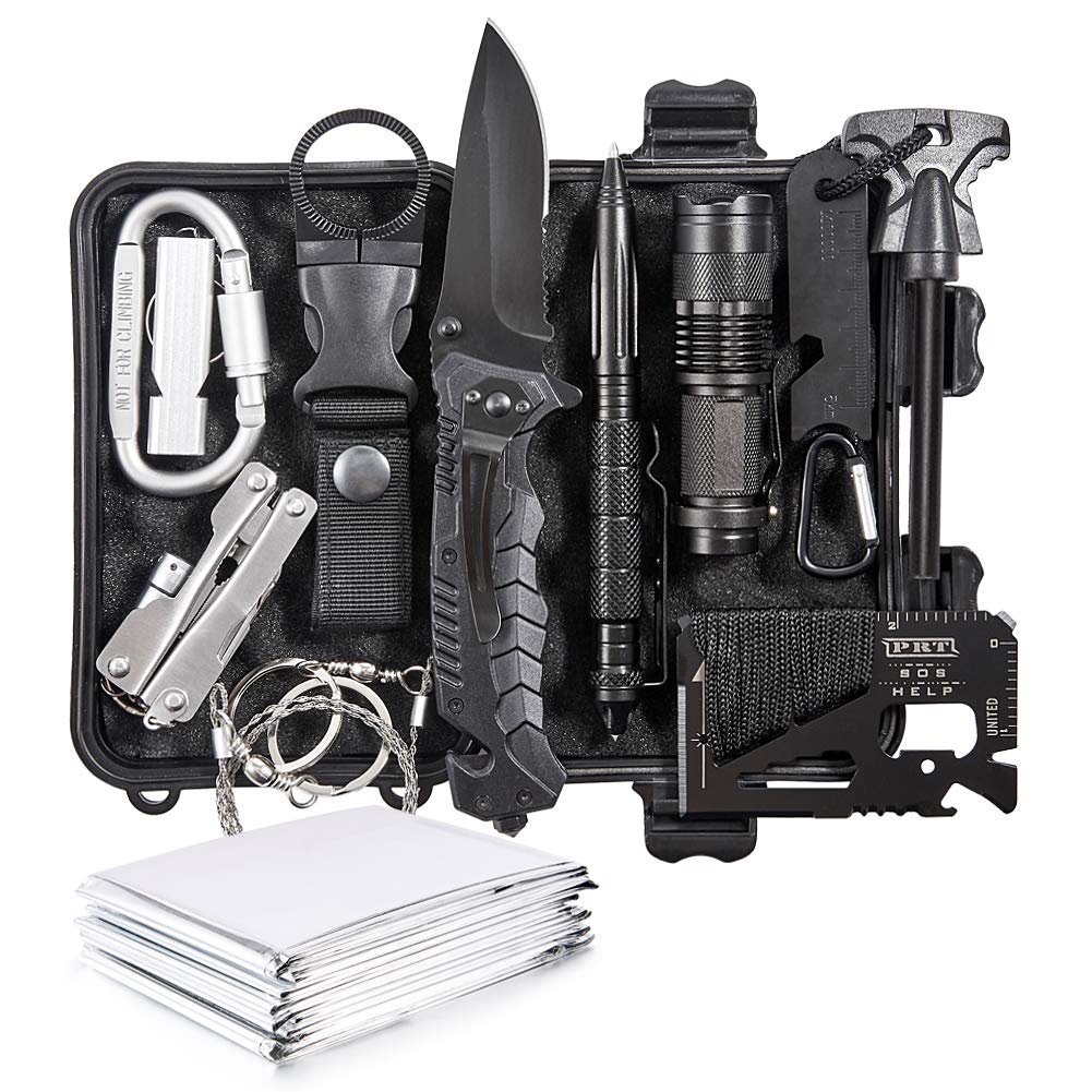 Gifts for Men Dad Emergency Survival Kit Outdoor-Survival-Gear Tool - for Wilderness/Trip/Cars/Hiking/Camping Gear ect (Emergency Survival Kit SET2)
