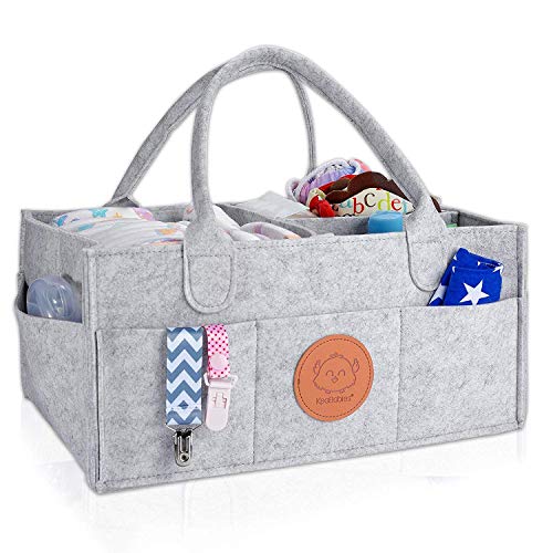 Baby Diaper Caddy Organizer - Large Baby Organizers and Storage for Nursery - Portable Diaper Basket for Changing Station - Fits Changing Table - Baby Registry Gift
