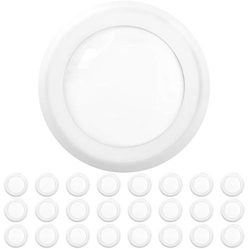 Sunco Lighting 24 Pack 5 Inch / 6 Inch Flush Mount Disk LED Downlight, 15W=100W, 6000K Daylight Deluxe, 1050LM, Dimmable, Hardwire 4/6" Junction Box, Recessed Retrofit Ceiling Fixture