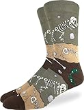 Good Luck Sock Men's Dinosaur Fossil Layers Socks, Adult, Shoe Size 7-12