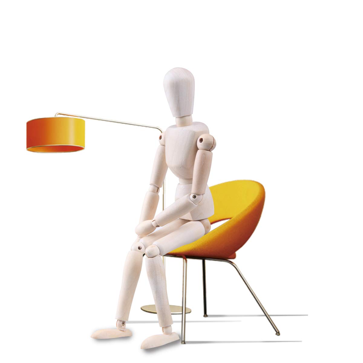 Moi Doi Wooden Mannequin, Wood Manikin with Stand, Artist Human Figure Articulated Model,Great for Drawing/Sketch or Desktop Decor,12 Inch Tall
