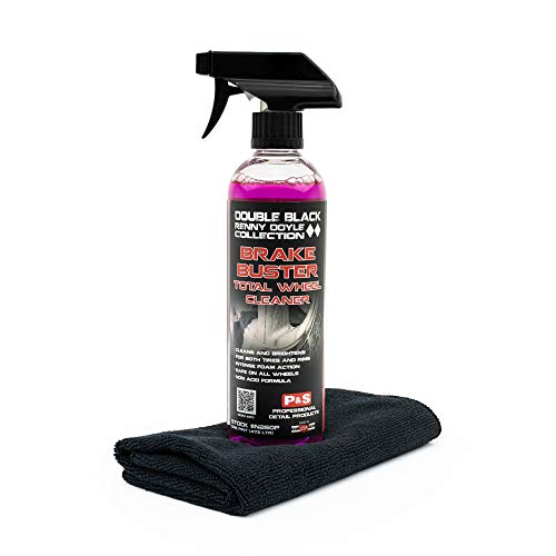 P&S Detailing Products RT40 Brake Buster Non-Acid Wheel Cleaner (1 Pint) with One Free Black 245 Microfiber Towel by The RAG Company