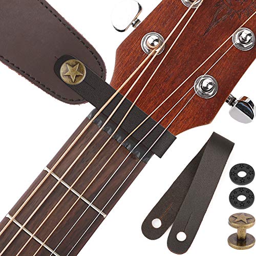 Guitar Strap Locks Acoustic Guitar Strap Button Leather Headstock Adapter Strap Lock Button, Top Grade,Black