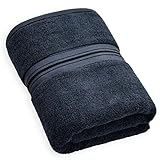 Cleanbear Dark Gray Bath Towel, 600 GSM Luxury Towel - 100% Cotton Large Bathroom Towel (27 x 58 Inches 21 Oz)