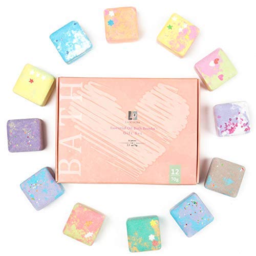 LADO PETRA Natural Essential Oil Bath Bombs Gift Set, 2. 8 ounces (Set of 12)