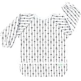 wegreeco Baby Long Sleeve Bib with Pocket, Toddler Leak-Free Bibs with Sleeves (6-24 Months), Washable Baby Shirt Bibs (Grey Arrow)
