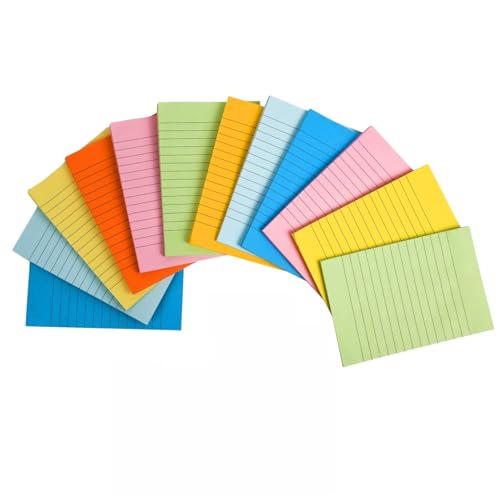 Lined Sticky Notes, Super Sticky Note with Lines, 4 X 6 Inch, 50 Sheets/Pad, 8 Candy Colors, 12Pad