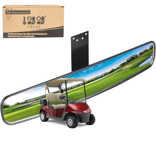 10L0L Newest Wide Rear View Convex Golf Cart Mirror for EZ Go, Club Car, Yamaha