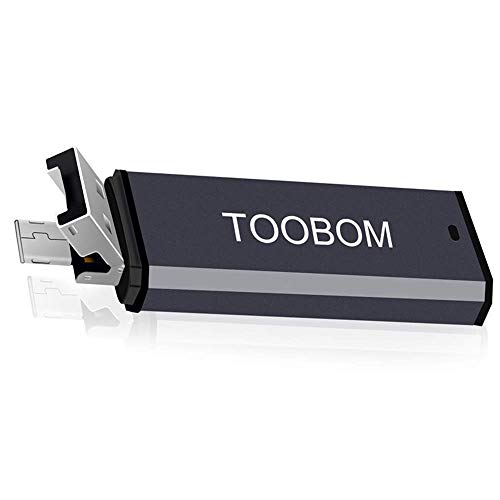 Mini USB Voice Recorder for Lectures,TOOBOM USB and Micro USB 2 in 1 Digital Audio Recorder 8GB Mac Compatible and Android OTG Metal Body Small USB Dictaphone Recording Device,USB Rechargeable