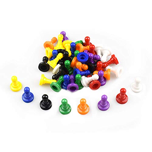 48 Pieces Multicolor Plastic Pawns Pieces Board Games, 1 Inch Human Figures Chess Game Pieces, Tabletop Markers Component