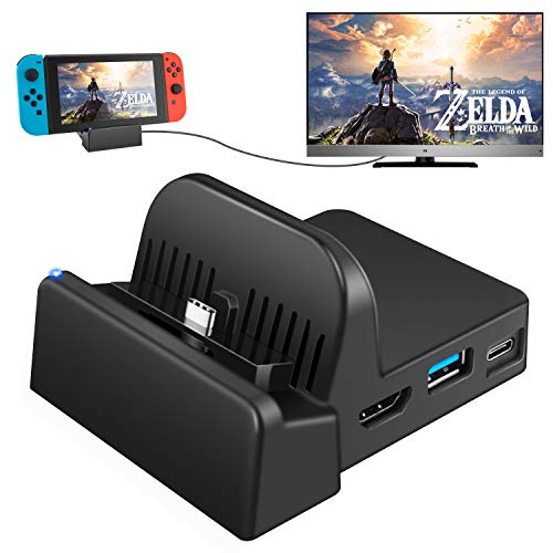 Book Cover UKor Switch TV Dock, Portable Charging Stand for Nintendo Switch,Compact Switch to HDMI Adapter,Mini Switch Docking Station with Extra USB 3.0 Port, Replacement Charging Dock for Nintendo Switch