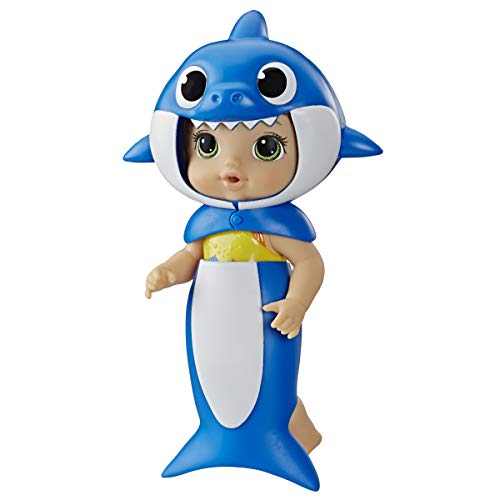 Baby Alive, Baby Shark Brown Hair Doll, with Tail and Hood, Inspired by Hit Song and Dance, Waterplay Toy for Kids Ages 3 Years Old and Up (Amazon Exclusive)