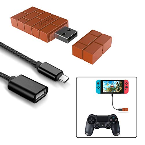 Book Cover 8Bitdo Wireless Controller Adapter for Nintendo Switch,Windows,Mac & Raspberry Pi with a OTG Cable (Black)