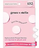 grace & stella Pimple Patches for Face (132 dots) - Hydrocolloid Acne Patch for Zits and Blemishes - Invisible Blemish Patches for Face - Spot Cover Stickers