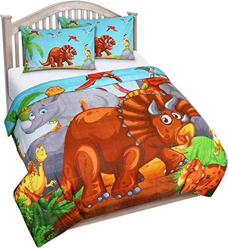Book Cover Utopia Bedding All Season Dinosaur Comforter Set with 2 Pillow Cases - 3 Piece Brushed Microfiber Kids Bedding Set for Boys/Girls - Soft and Comfortable - Machine Washable (Full)