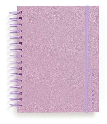 Ban.do 17 Month 2019-2020 Medium Daily Planner with Weekly & Monthly Views, 8" x 6.5", Dated August 2019 - December 2020, Lilac Glitter