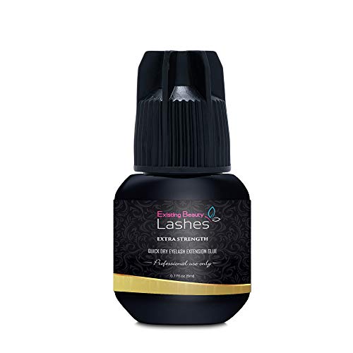 Eyelash Extension Glue Extra Strong Professional Lash Glue for Eyelash Extensions - Drys in 1-2s with 6-7 Week Retention by Existing Beauty Lashes 5ml