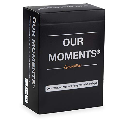 Book Cover OUR MOMENTS Generations: 100 Conversation Starters Questions Game - Gift for Grandparents and Grandchildren - Fun Communication for Kid, Grandma & Grandpa - Grandparent Gift - Games for Grandparents
