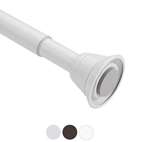 Amazer Spring Tension Curtain Rod - 42-72" Rust-Resistance Shower Curtain Rod Bathroom Rod, White