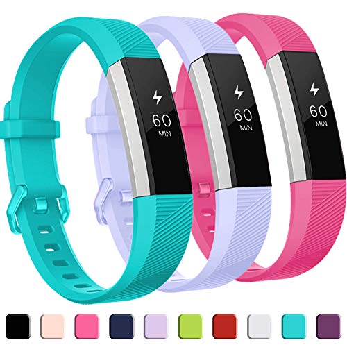 GEAK for Fitbit Alta HR Bands,Replacement Bands for Alta,3Pack,Lilac Teal and Rose,Large