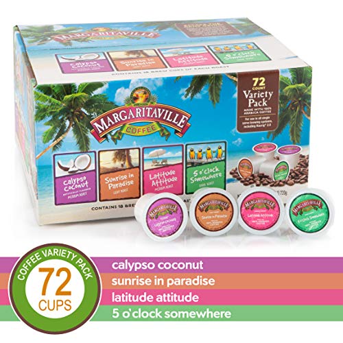 Book Cover Margaritaville Variety Pack for K Cup Keurig 2.0 Brewers, Margaritaville Coffee Medium Roast Single Serve Coffee Pods, 0.35 Ounce (Pack of 72)
