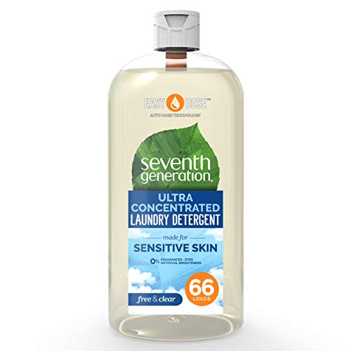 Book Cover Seventh Generation Laundry Detergent, Ultra Concentrated EasyDose, Free & Clear, 23 oz, 66 Loads (Packaging May Vary)
