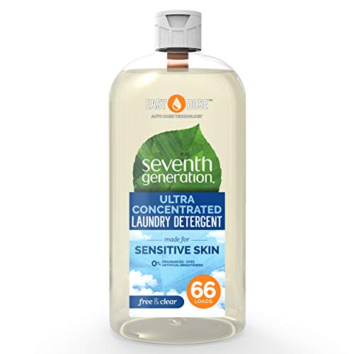 Seventh Generation Laundry Detergent, Ultra Concentrated EasyDose, Free & Clear, 23 oz, 66 Loads (Packaging May Vary)
