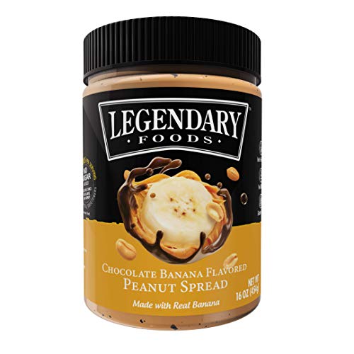 Legendary Foods Peanut Butter | Keto Diet Friendly, Low Carb, No Sugar Added, Vegan | Chocolate Banana (16oz jar)