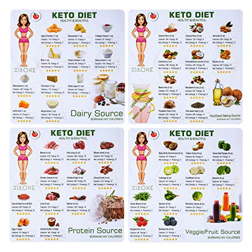 Book Cover Keto Diet Magnetic Cheat Sheet Cookbook Recipes Food Ingredients Magnets Quick Guide Reference Charts for a Healthy Ketogenic Lifestyle (multicolor)
