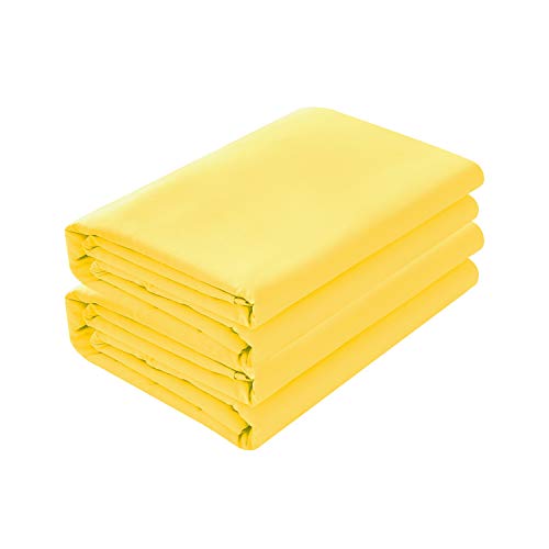 Book Cover Basic Choice 2-Pack Flat Sheets, Breathable Series Bed Top Sheet, Wrinkle, Fade Resistant - Twin, Yellow