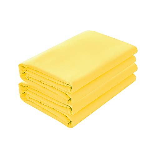 Basic Choice 2-Pack Flat Sheets, Breathable Series Bed Top Sheet, Wrinkle, Fade Resistant - Twin, Yellow