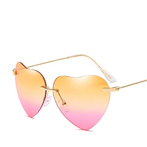 New Retro Love Ocean Piece Sunglasses Street Beat Peach Heart Shaped Sunglasses Size: Medium