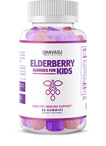Book Cover Havasu Nutrition Elderberry Gummies for Kids 50mg -Immune System Support - Cold Relief - Premium Natural Ingredients - NO Gelatin, NO Fructose Corn Syrup, Gluten Free -Natural Ingredients, 60 Gummies