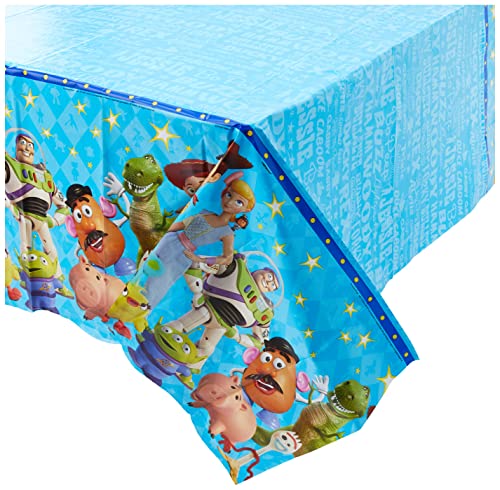 Book Cover Amscan 572367 Toy Story 4 Blue Plastic Party Table Cover, 54