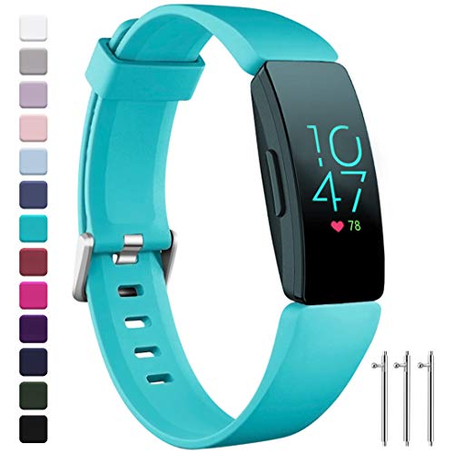 Ouwegaga Compatible for Fitbit Inspire HR Bands Women Men and Fitbit Ace 2 Straps for Kids Teal Small