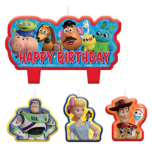 Book Cover Toy Story 4 Birthday Candles | Assorted Sizes | 4 Pcs