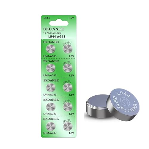 SKOANBE 10PCS AG13 LR44 303 A76 357 SR44 1.5V Battery Button Coin Cell Batteries