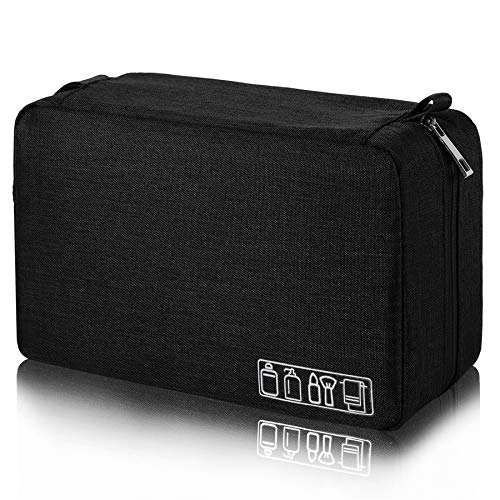 Alena Culian Toiletry Bag For Men/Women With Hanging Hook, Water-resistant Makeup Cosmetic Bag, Travel Shaving Dopp Kit Organizer Bag Perfect Traveling Accessory Toiletries