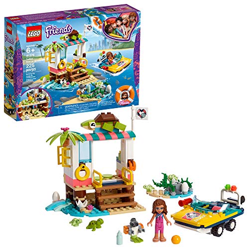 Book Cover LEGO Friends Turtles Rescue Mission 41376 Rescue Building Kit with Olivia Minifigure and Toy Turtles, Includes Toy Rescue Vehicle and Clinic for Pretend Play (225 Pieces)